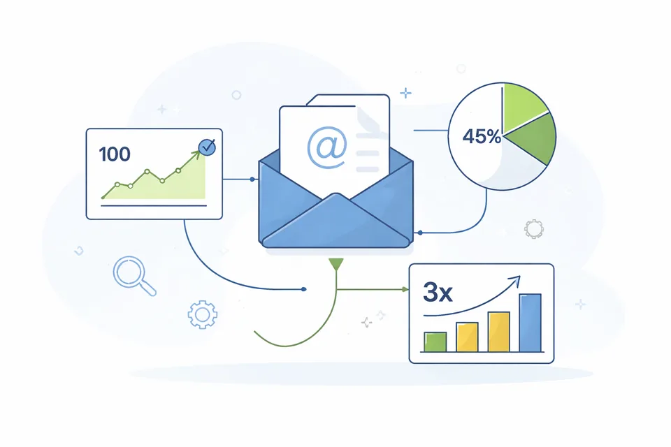 diagram zobrazující optimální časy pro odeslání newsletteru na základě vlastních dat