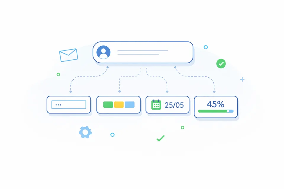 Typy vlastních polí: text, výběr, datum a jak je vybírat