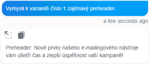 Preheader od umělé inteligence