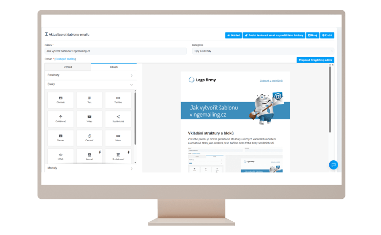 Editor šablon e-mailů